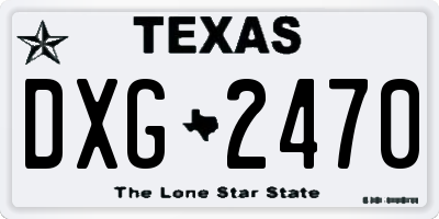TX license plate DXG2470