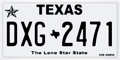 TX license plate DXG2471