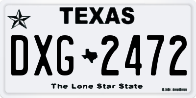 TX license plate DXG2472