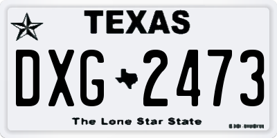 TX license plate DXG2473