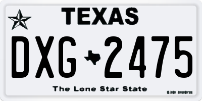 TX license plate DXG2475