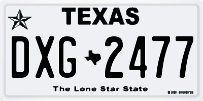 TX license plate DXG2477