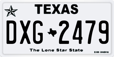TX license plate DXG2479