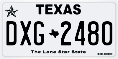 TX license plate DXG2480