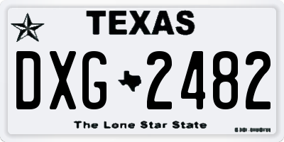 TX license plate DXG2482