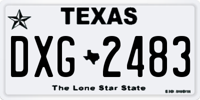 TX license plate DXG2483