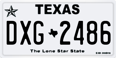 TX license plate DXG2486