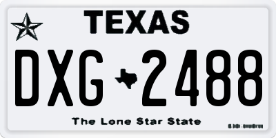 TX license plate DXG2488