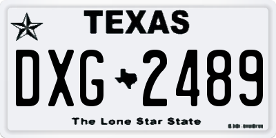 TX license plate DXG2489