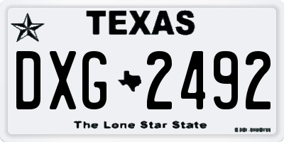 TX license plate DXG2492