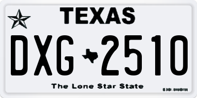 TX license plate DXG2510