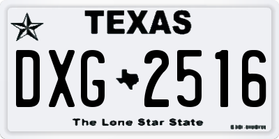 TX license plate DXG2516
