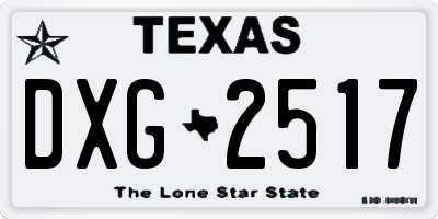 TX license plate DXG2517