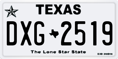 TX license plate DXG2519