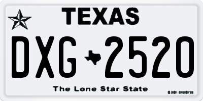 TX license plate DXG2520