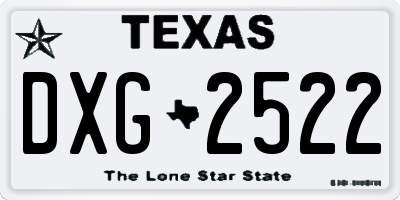 TX license plate DXG2522