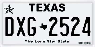 TX license plate DXG2524