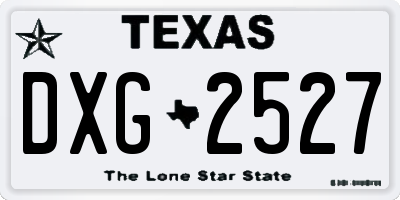 TX license plate DXG2527