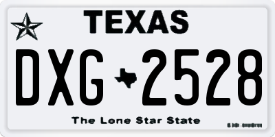 TX license plate DXG2528