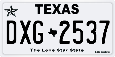 TX license plate DXG2537