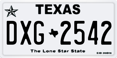 TX license plate DXG2542