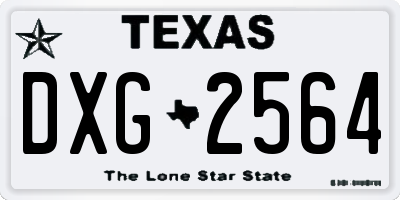 TX license plate DXG2564