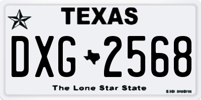 TX license plate DXG2568