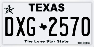 TX license plate DXG2570