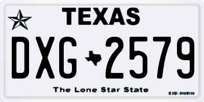 TX license plate DXG2579