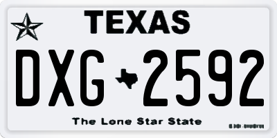 TX license plate DXG2592