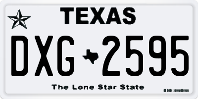 TX license plate DXG2595
