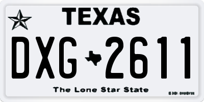 TX license plate DXG2611