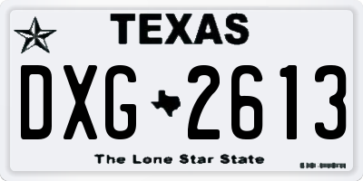 TX license plate DXG2613
