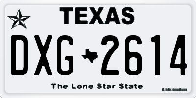 TX license plate DXG2614