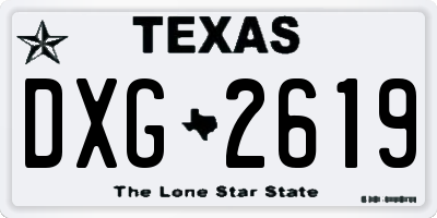 TX license plate DXG2619
