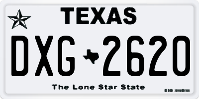 TX license plate DXG2620