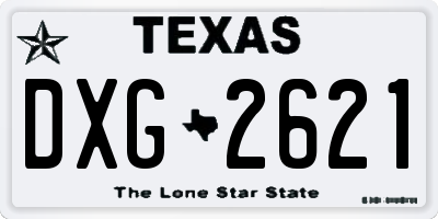 TX license plate DXG2621