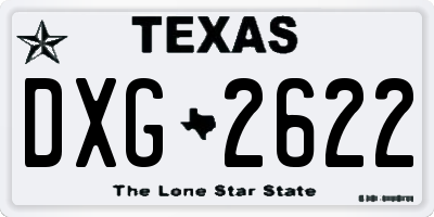 TX license plate DXG2622