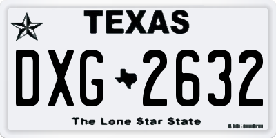 TX license plate DXG2632