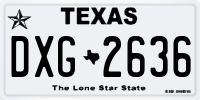 TX license plate DXG2636