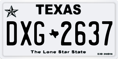 TX license plate DXG2637