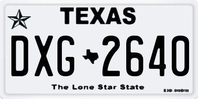 TX license plate DXG2640