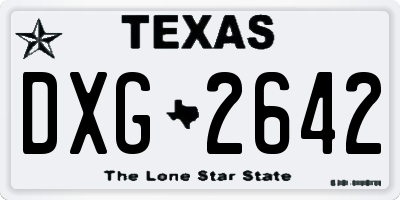 TX license plate DXG2642