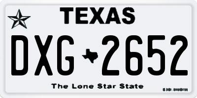 TX license plate DXG2652