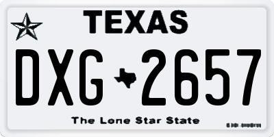 TX license plate DXG2657