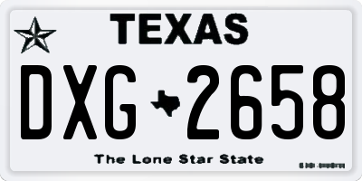 TX license plate DXG2658