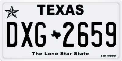 TX license plate DXG2659