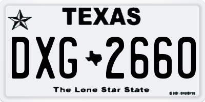 TX license plate DXG2660