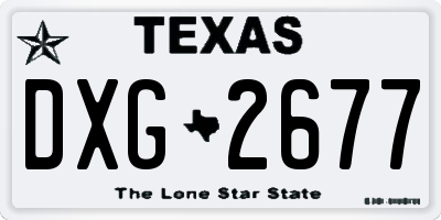 TX license plate DXG2677