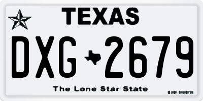 TX license plate DXG2679
